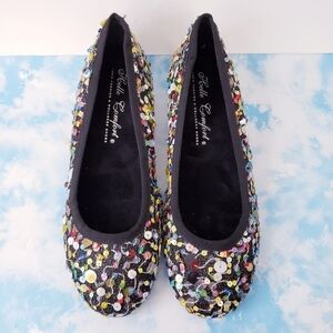 Heele Comfort Multicolored Festival  Sequin Ballet Flats